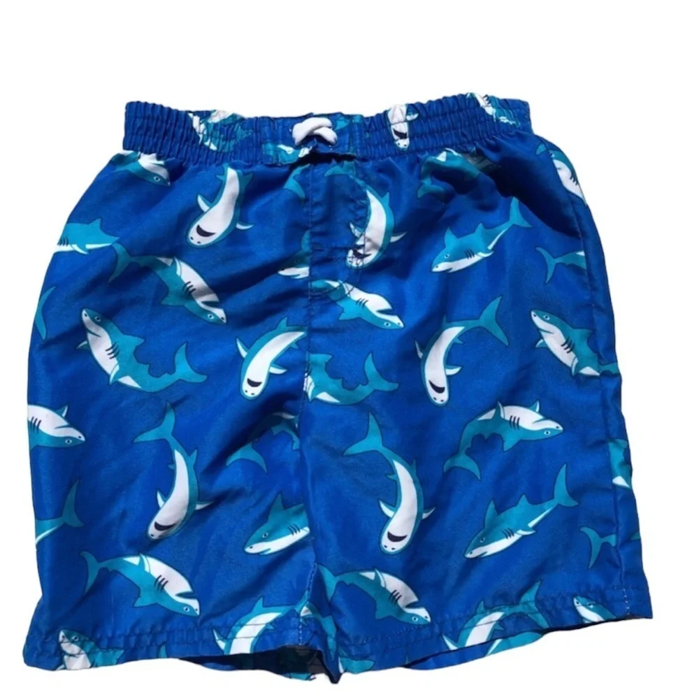 HealthTex 3T Little Boys Blue Shark Swim Trunks